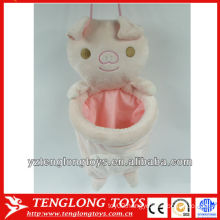 New design cute pig plush animal bag holder for house cleaning